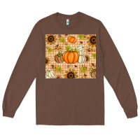 Chestnut Fall Pumpkins and Sunflowers with Leopard Long Sleeve Tee - texasbilliewilder