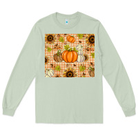 Matcha Fall Pumpkins and Sunflowers with Leopard Long Sleeve Tee - texasbilliewilder