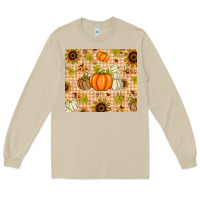 Mushroom Fall Pumpkins and Sunflowers with Leopard Long Sleeve Tee - texasbilliewilder