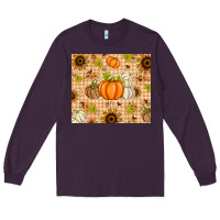Plum Fall Pumpkins and Sunflowers with Leopard Long Sleeve Tee - texasbilliewilder