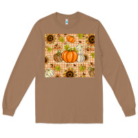 Toasted Coconut Fall Pumpkins and Sunflowers with Leopard Long Sleeve Tee - texasbilliewilder