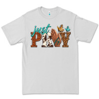 Dove Grey just pray Premium Tee - NancyCooperArtShop