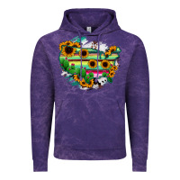 Cloud Purple America Map Sunflower Cactus Serape Vintage Hoodie - RanaPortraitStore