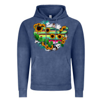 Vintage Denim America Map Sunflower Cactus Serape Vintage Hoodie - RanaPortraitStore