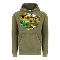 Vintage Olive America Map Sunflower Cactus Serape Vintage Hoodie - RanaPortraitStore