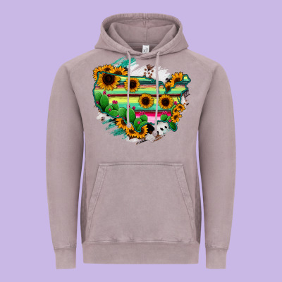 America Map Sunflower Cactus Serape Vintage Hoodie Designed By Ranaportraitstore