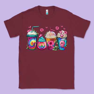 Tie Dye Hippie Coffee Cups Classic Tee Designed By Jasminsmagicworld