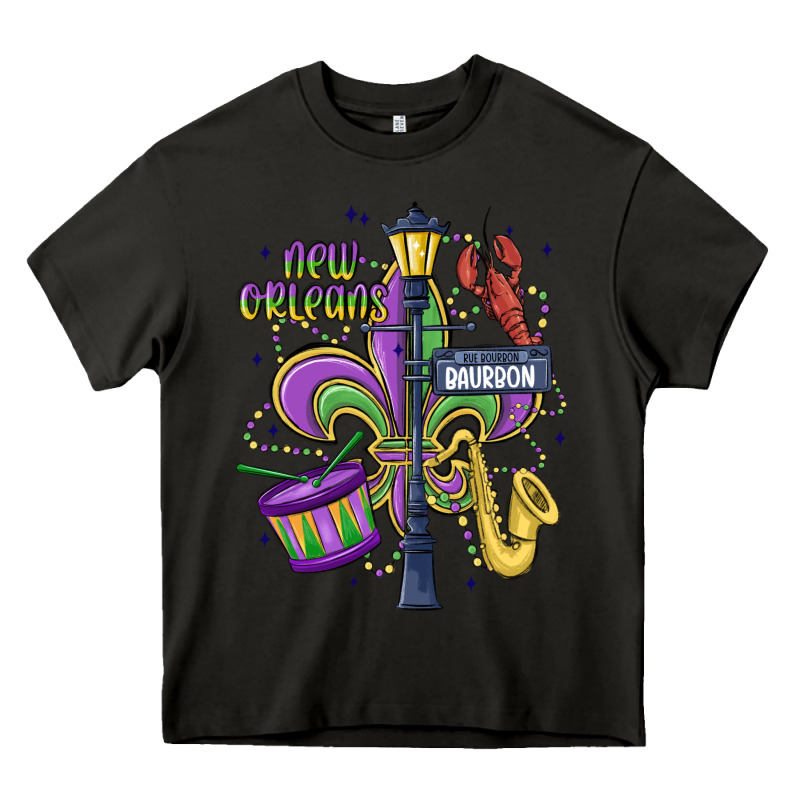 New Orleans Mardi Gras Streets Heavy Core Tee by MaliasSmallBusiness | Teevron