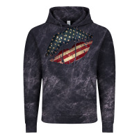Vintage American Flag Lips Vintage Hoodie | Teevron