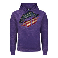 Cloud Purple Vintage American Flag Lips Vintage Hoodie - Bettercallsaul