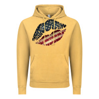 Vintage Mustard Vintage American Flag Lips Vintage Hoodie - Bettercallsaul