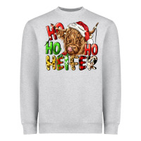 Heather Grey ho ho ho heifer Heavyweight Sweatshirt - CowGirlArtShop