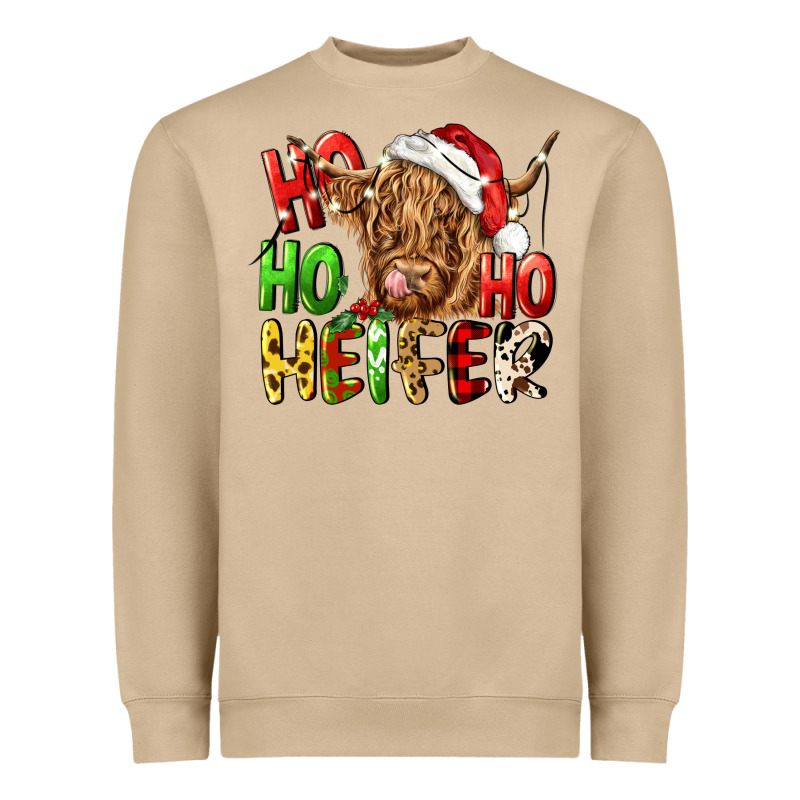 Ho Ho Ho Heifer Heavyweight Sweatshirt by CowGirlArtShop | Teevron