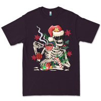 Plum skeleton santa Premium Tee - MaliasSmallBusiness