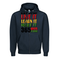Navy black history live it Zipper Hoodie - FaDigitalArtStudio