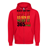 Red black history live it Zipper Hoodie - FaDigitalArtStudio
