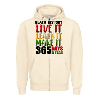 Sandshell black history live it Zipper Hoodie - FaDigitalArtStudio