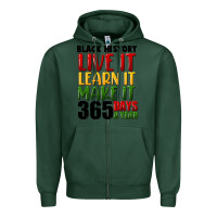 Sports Green black history live it Zipper Hoodie - FaDigitalArtStudio