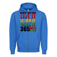 True Royal black history live it Zipper Hoodie - FaDigitalArtStudio