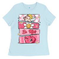 Baby Blue trendy valentines day retro characters Ladies Tee - MaliasSmallBusiness