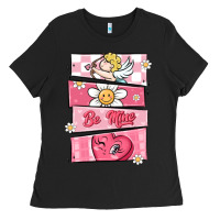 Black trendy valentines day retro characters Ladies Tee - MaliasSmallBusiness