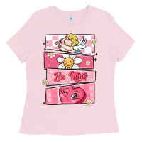 Bubblegum Pink trendy valentines day retro characters Ladies Tee - MaliasSmallBusiness
