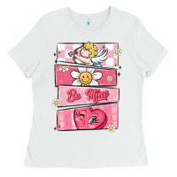White trendy valentines day retro characters Ladies Tee - MaliasSmallBusiness