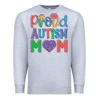 Heather Grey Proud Autism Mom Premium Sweatshirt - CowhideDigitalArt