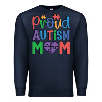 Navy Proud Autism Mom Premium Sweatshirt - CowhideDigitalArt