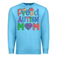 Ocean Blue Proud Autism Mom Premium Sweatshirt - CowhideDigitalArt