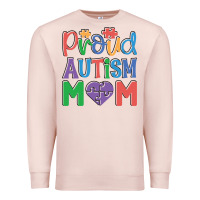 Pale Pink Proud Autism Mom Premium Sweatshirt - CowhideDigitalArt