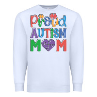 White Proud Autism Mom Premium Sweatshirt - CowhideDigitalArt