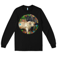 Black Christmas Charolais Bull And Black Angus Bull Long Sleeve Tee - RanaPortraitStore