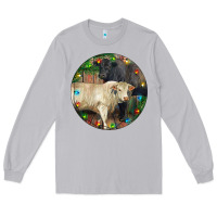 Moon Dust Christmas Charolais Bull And Black Angus Bull Long Sleeve Tee - RanaPortraitStore