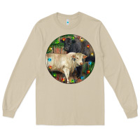 Mushroom Christmas Charolais Bull And Black Angus Bull Long Sleeve Tee - RanaPortraitStore