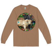 Toasted Coconut Christmas Charolais Bull And Black Angus Bull Long Sleeve Tee - RanaPortraitStore