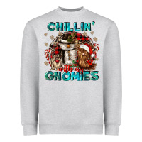 Heather Grey chillin with my gnomies Heavyweight Sweatshirt - CowGirlArtShop
