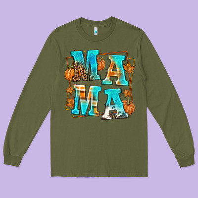 Fall Mama Long Sleeve Tee Designed By Texasbilliewilder