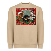 Mushroom christmas heifer cow  gnomies Heavyweight Sweatshirt - CowGirlArtShop