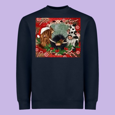 Christmas Heifer Cow  Gnomies Heavyweight Sweatshirt Designed By Cowgirlartshop
