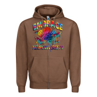 Chestnut Embrace neurodiversity Autism Zipper Hoodie - FaDigitalArtStudio
