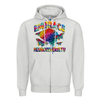 Dove Grey Embrace neurodiversity Autism Zipper Hoodie - FaDigitalArtStudio