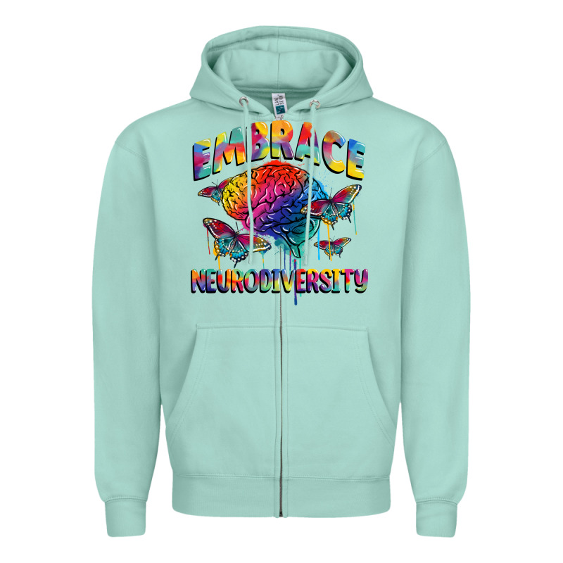 Embrace Neurodiversity Autism Zipper Hoodie by FaDigitalArtStudio | Teevron