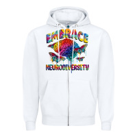 White Embrace neurodiversity Autism Zipper Hoodie - FaDigitalArtStudio