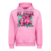 Fuchsia Pink Breast Cancer My Sister Is A Fighter Urban Hoodie - Artiststas