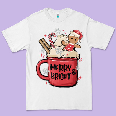 Merry And Bright Premium Tee Designed By Maliassmallbusiness