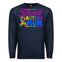 Navy Proud Autism Mom Premium Sweatshirt - CowhideDigitalArt