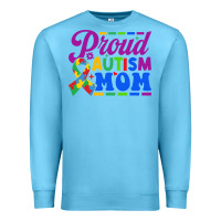 Ocean Blue Proud Autism Mom Premium Sweatshirt - CowhideDigitalArt