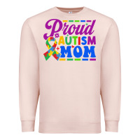 Pale Pink Proud Autism Mom Premium Sweatshirt - CowhideDigitalArt