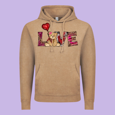 Valentine's Day Tedybear Love Vintage Hoodie Designed By Ranaportraitstore